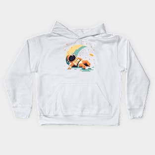 Astronaut sleeping in space Kids Hoodie